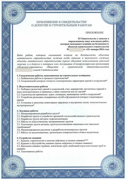 Приложение к свидетельству о допуске к строительным работам Омск СРО в строительстве