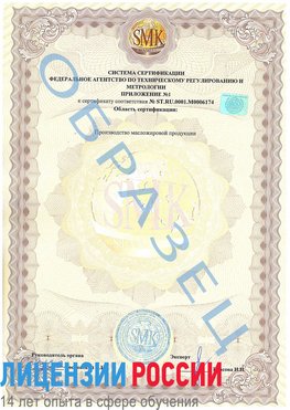 Образец сертификата соответствия (приложение) Омск Сертификат ISO 22000