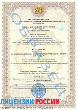 Образец разрешение Омск Сертификат ISO 50001